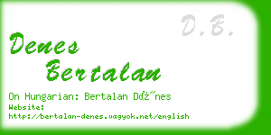 denes bertalan business card